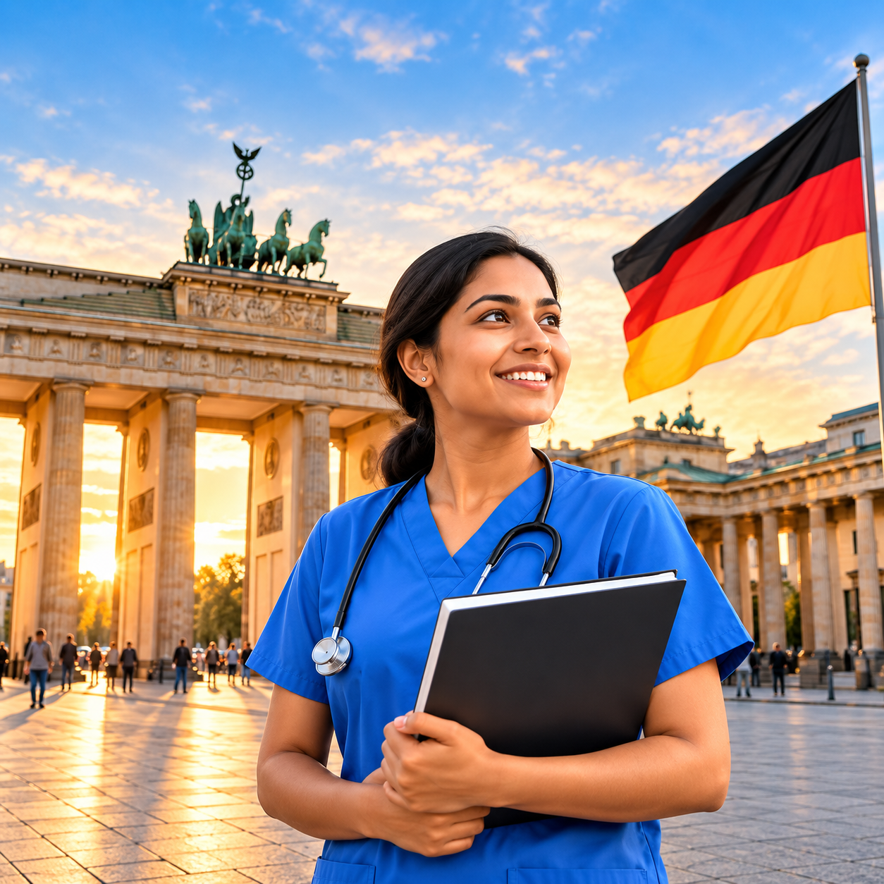 Nurse at Berlin’s Brandenburg Gate